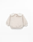 Fleece Sweater with Collar - Latte