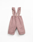Wide Leg Overalls with Frills - Dusty Rose