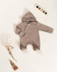 Organic Polar Jumpsuit with Hood - Cocoa