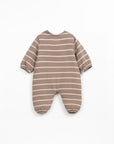 Striped Jumpsuit with Pocket - Cocoa