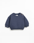 Crewneck Sweatshirt with Fleece - Denim Blue