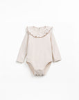 Organic Bodysuit with Collar - Latte