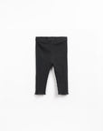 Organic Ribbed Leggings - Charcoal Blue
