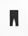 Organic Ribbed Leggings - Charcoal Blue