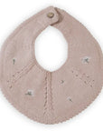 Knitted Baby Bib - Mellow Rose