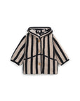 Fleece hooded Jacket with buttons - Vertical Stripes