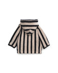 Fleece hooded Jacket with buttons - Vertical Stripes