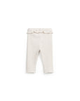 Ribbed Leggings with frill on the waist - Natural