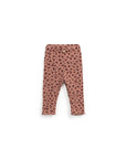 Ribbed Leggings in Animal Print - Clay