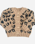 Cheetah Cardigan - Latte/Black