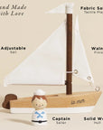 Wooden Sailing Boat & Captain