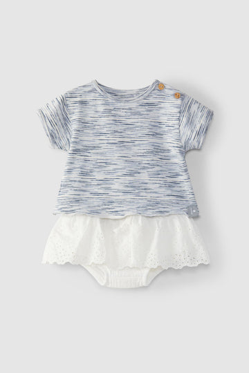Embroidered Bloomers 2 Piece set - Blue