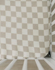 Mebie Baby Crib Sheet - Taupe Checkered