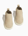 Oat Ribbed Slip On Baby Shoe (Hard Sole) - Size 4