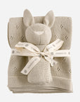 Pique Blanket & Bunny Lovey Gift Set - Latte