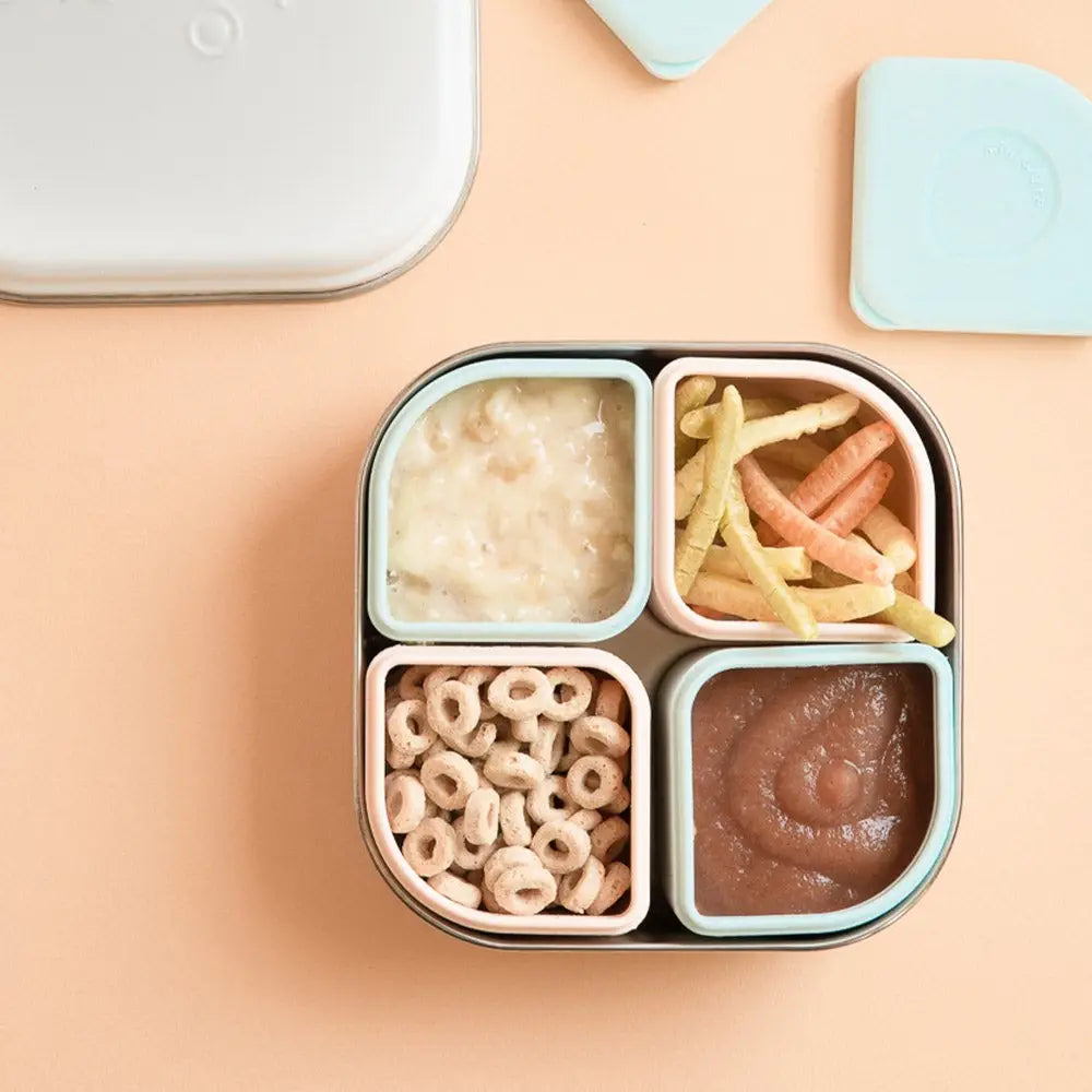 Candy Colored Lunch Box With Dividers, Cartoon Food Grade Bento