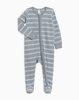 Peyton Zipper Sleeper - Mist Stripe