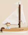 Wooden Sailing Boat & Captain