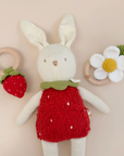 Teether & Rattle Cotton Crochet - White Flower