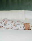 Organic Cotton Muslin Swaddle Blanket - Watercolor Floret