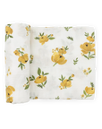 Organic Cotton Muslin Swaddle Blanket - Yellow Roses