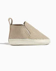 Oat Ribbed Slip On Baby Shoe (Hard Sole) - Size 4