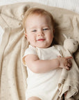 Pique Blanket & Bunny Lovey Gift Set - Latte