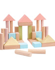 40 Unit Wooden Blocks -Pastel