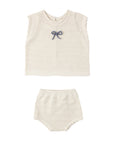 Scallop Knit Baby Set Natural
