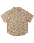 Collared Short Sleeve Shirt Ocre Check