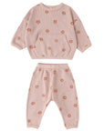 Waffle Sweater Set Pink Daisy