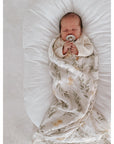 Baby Organic Cotton Muslin Swaddle Daffodil - Green/ Yellow