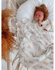 Baby Organic Cotton Muslin Swaddle Daffodil - Green/ Yellow