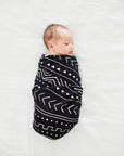 Loulou Lollipop Muslin Swaddle - Black Mudcloth