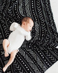 Loulou Lollipop Muslin Swaddle - Black Mudcloth