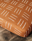 Mebie Baby Fitted Crib Sheet - Mustard Mudcloth