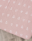 Mebie Baby Fitted Crib Sheet - Blush Triangle