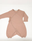 Pointelle Kimono Wrap Romper long Sleeve - Dusk (Rose)