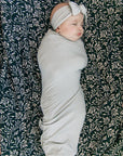 Mebie Baby Stretch Swaddle - Stone Grey