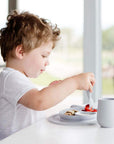 Mini Feeding Set (Happy Mat + Mini utensils) - Pewter