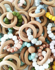 Bubble Silicone and Wood Teething Ring