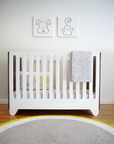 Spot on Square Hiya Crib - White w/ Walnut Ends (Special Order Item)