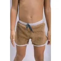 Soft Shorts for Swim in Camel Texture