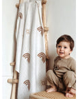 Baby Organic Cotton Muslin Swaddle - Rainbow & Sun