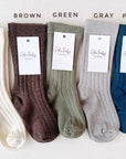 Ribbed High Knee Socks