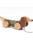 Pull Toy Green Sausage Dog