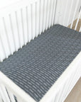 Mebie Baby Fitted Crib Sheet - Dusty Blue Horizon