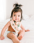 Loulou Lollipop Bandana Bib Set - Blushing Protea