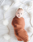 Mebie Baby Stretch Swaddle - Rust