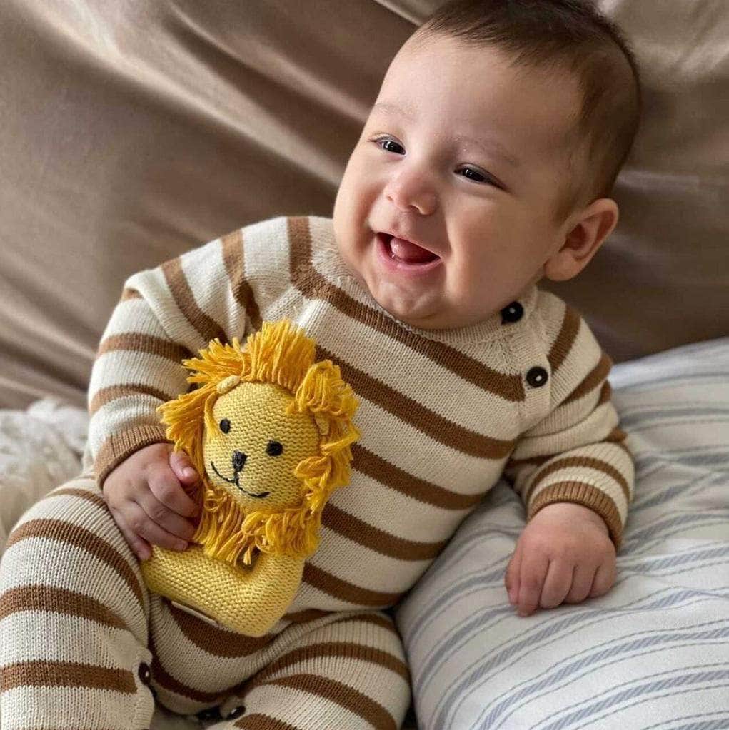 Organic Newborn Rattle | Lion (Machine Washable)